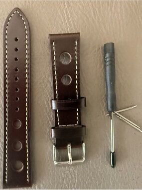 WatchCo Genuine Leather Watch Rally Strap Band 20mm